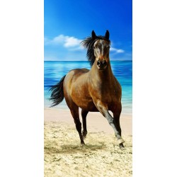 Serviette de bain cheval, serviette de plage 70x140cm