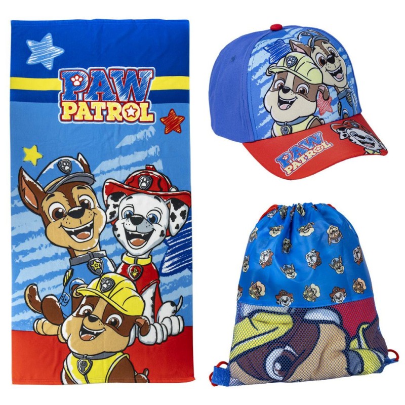 Ensemble serviette, sac de sport et casquette de baseball Paw Patrol Buddies