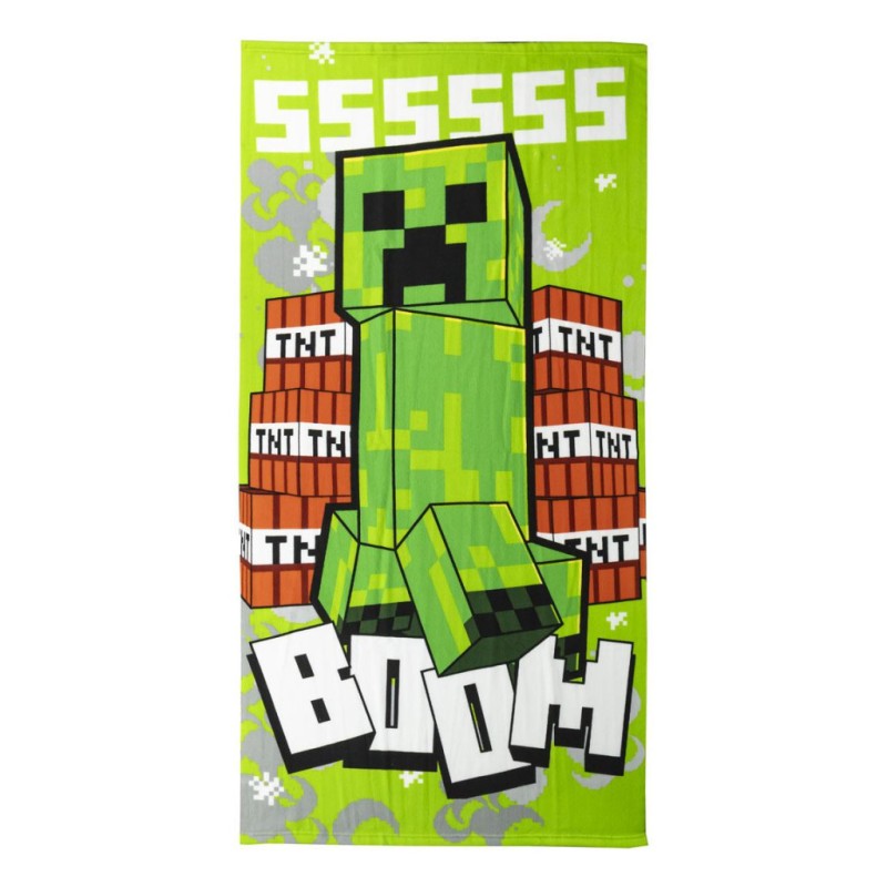 Serviette de bain Minecraft Boom, serviette de plage 70x140cm (séchage rapide)