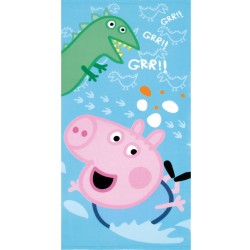 Serviette de bain Peppa Pig Dino, serviette de plage 70x140cm (séchage rapide)