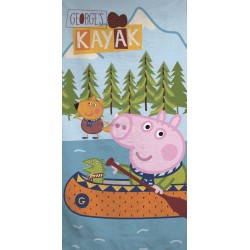 Serviette de bain Peppa Pig Kayak, serviette de plage 70x140cm