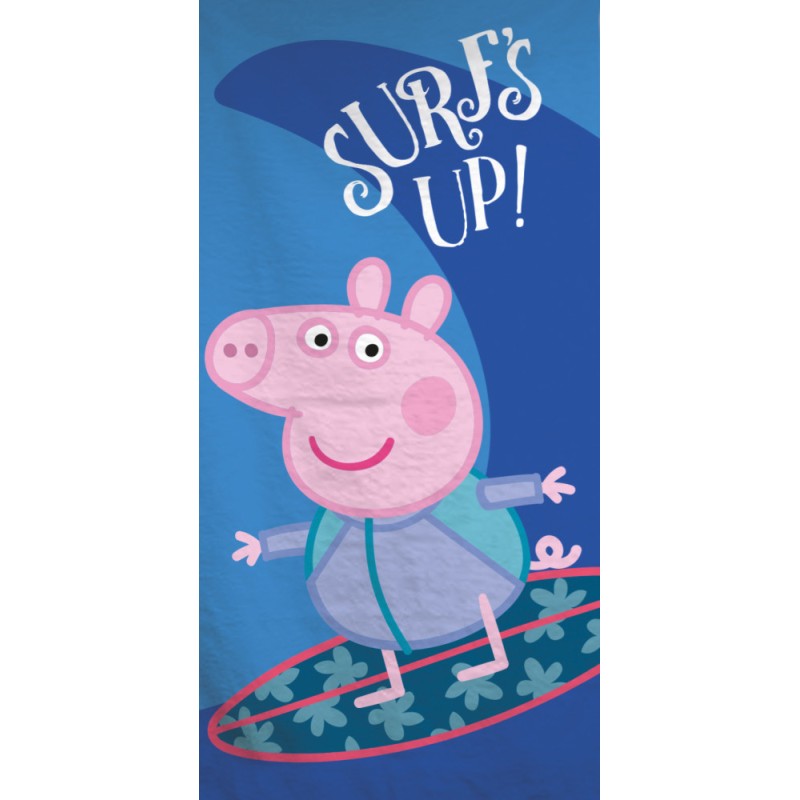 Serviette de bain Peppa Pig Surf, serviette de plage 70x140cm