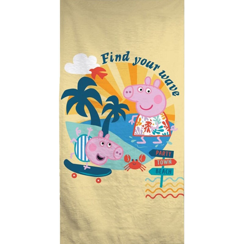 Peppa Pig Wave bath towel, beach towel 70x140cm (Fast Dry)