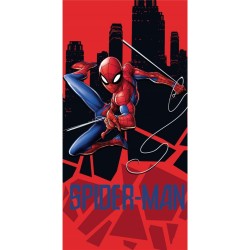 Serviette de bain Spiderman Red City, serviette de plage 70x140cm