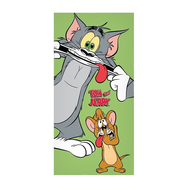 Serviette de bain Tom et Jerry, Serviette de plage Vert 70*140 cm