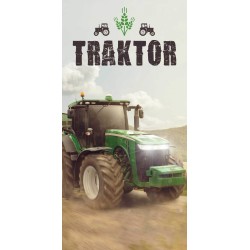 Tractor Green bath towel, beach towel 70x140cm