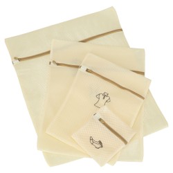 Sac en maille sac de lavage de linge pantalon avec fermeture éclair 6 pièces
