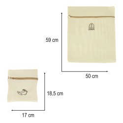 Sac en maille sac de lavage de linge pantalon avec fermeture éclair 6 pièces
