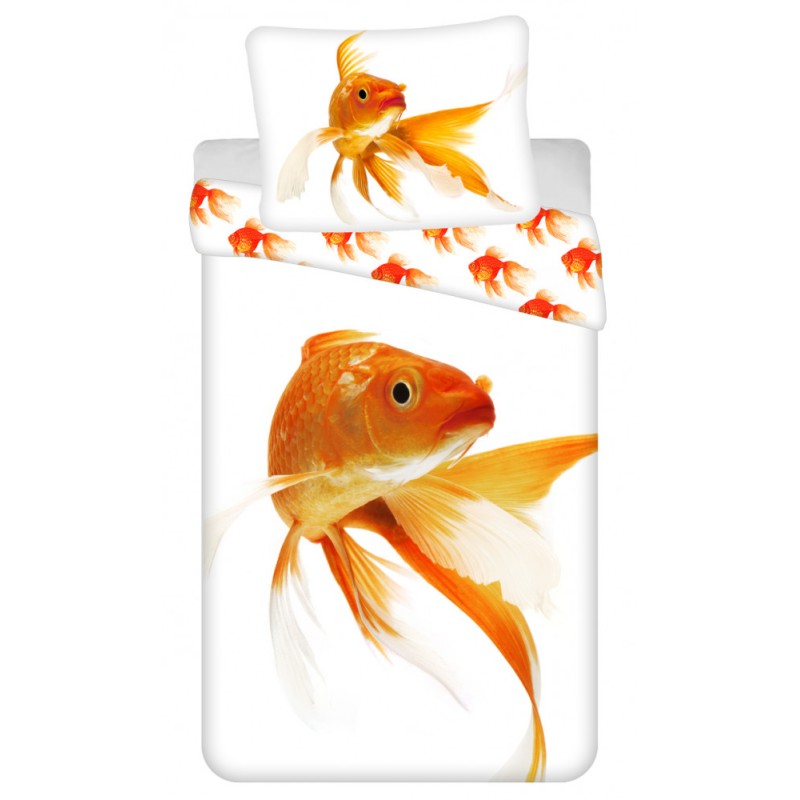 Fish Golden Bedding Set 140×200cm, 70×90 cm