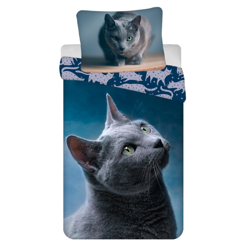 Cat Dark bedding cover 140×200 cm, 70×90 cm