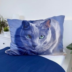 Cat Dark duvet cover 140×200cm, 70x90 cm microfibre