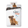 Cat Dog Friends Bedding Set 140×200cm, 70×90 cm