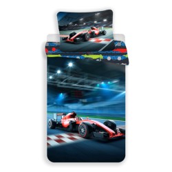 Car Racing Blue Formula 1 Bedding Set 140×200 cm, 70×90 cm