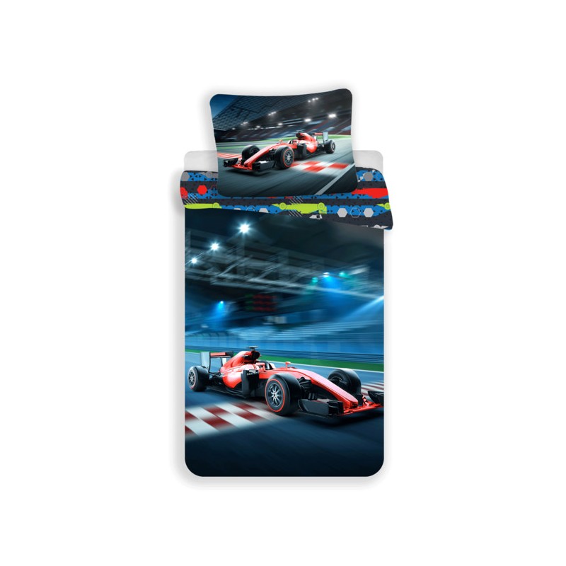 Car Racing Blue Formula 1 Bedding Set 140×200 cm, 70×90 cm