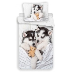 Dog Husky Sleep bedding set 140×200cm, 70×90 cm