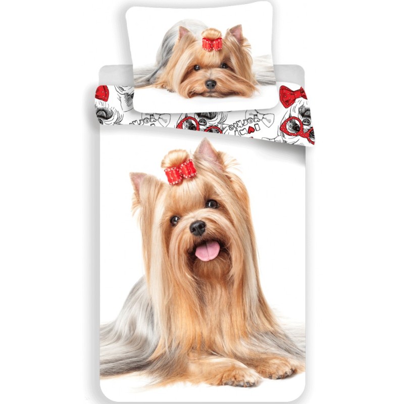 Dog Yorkshire Terrier Bedding Set 140×200cm, 70×90 cm