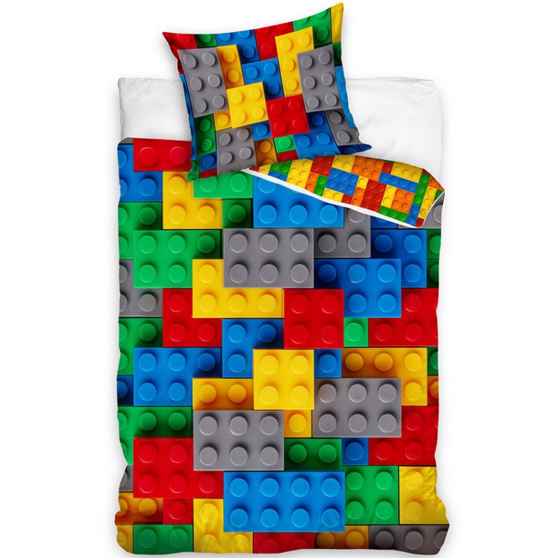 Bricks Lego patterned bedding set 140×200cm, 70×90 cm