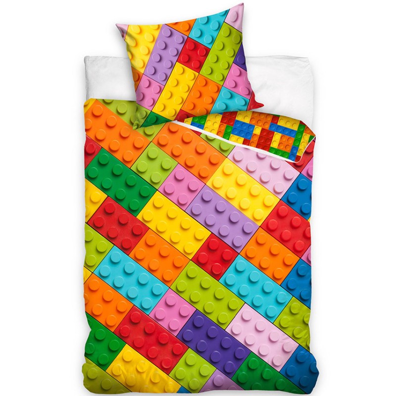 Bricks Lego patterned bedding set 140×200cm, 70×90 cm