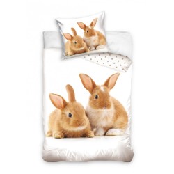 Rabbit Brown bedding set 140×200cm, 70×90 cm