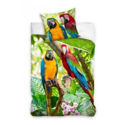 Parrot Couple bedding set 140×200cm, 60×70 cm