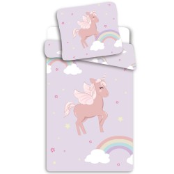 Unicorn Cloudy Pink bedding set 140×200cm, 70×90 cm