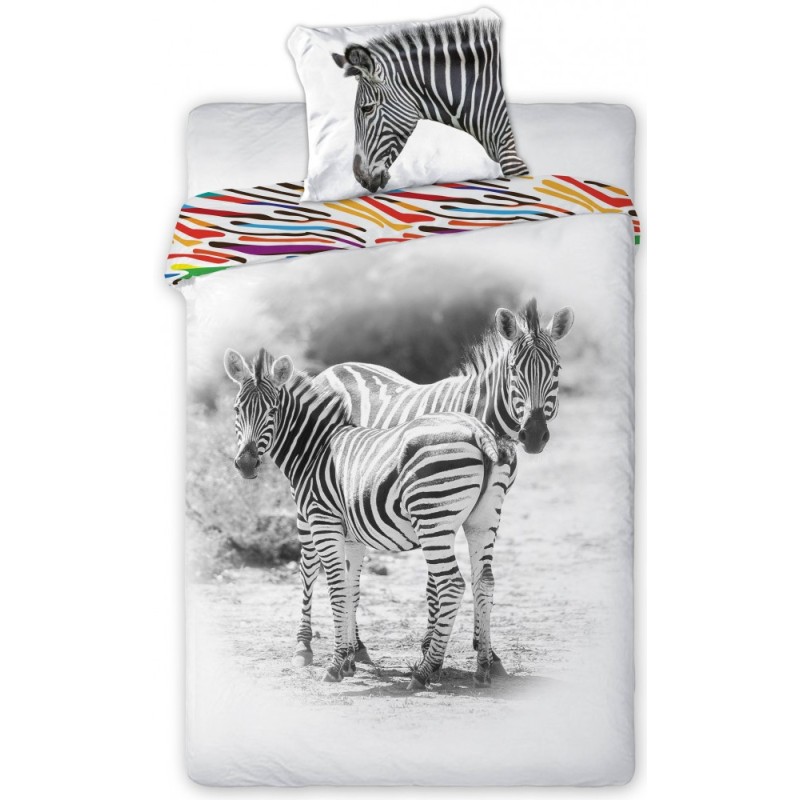 Zebra Wild Bedding Set 140×200cm, 70×90 cm