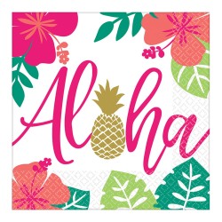 Serviettes Aloha Ananas 16 pièces 33x33 cm