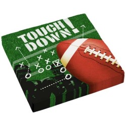 Serviette de football américain Sport Touchdown, 16 pièces, 33 x 33 cm