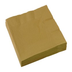 Colour Gold Gold napkin pack of 20, 33x33 cm