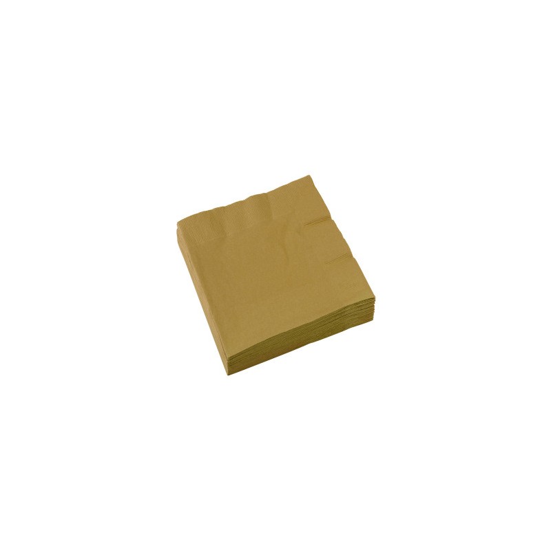 Colour Gold Gold napkin pack of 20, 33x33 cm