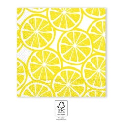 Serviettes de table Color Slices Lemon, lot de 20, 33 x 33 cm, FSC