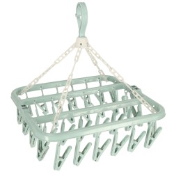 Etendoir sèche-linge suspensdu pour chaussettes et sous-vêtements 32 boucles bleu