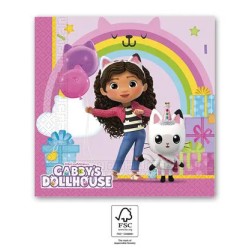 Serviettes 33x33 cm FSC 20 pièces Gabby's Dollhouse Friends