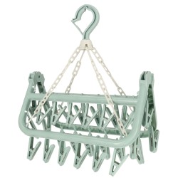 Etendoir sèche-linge suspensdu pour chaussettes et sous-vêtements 32 boucles bleu