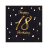 Happy Birthday B&C Gold Happy Birthday 18 Napkin 20 pcs 33x33 cm