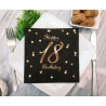 Happy Birthday B&C Gold Happy Birthday 18 Napkin 20 pcs 33x33 cm