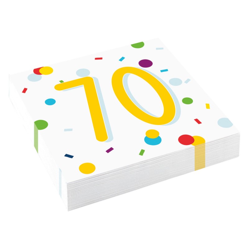 Happy Birthday Confetti  Happy Birthday 70 Napkins 20 pcs 33x33 cm