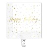 Bougies d'anniversaire Serviette Joyeux anniversaire 20 pièces 33x33 cm FSC