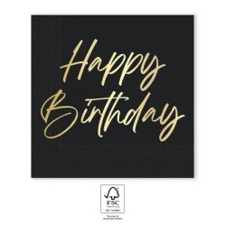 Happy Birthday Elegant Happy Birthday Napkin 20 pcs 33x33 cm FSC