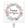 Serviettes de table Happy New Year Couronne de Nouvel An 20 pièces 33x33 cm FSC