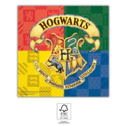 Serviette Maisons de Poudlard Harry Potter 20 pièces 33x33 cm FSC