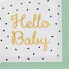 Baby Gold Hello napkin 16 pcs 33x33 cm