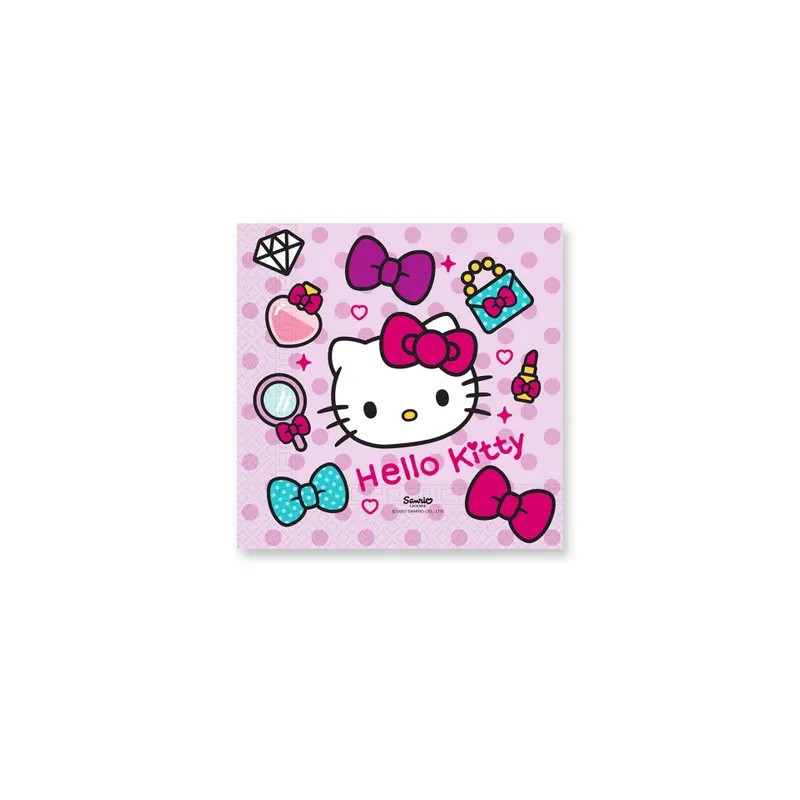 Serviettes de table Hello Kitty Fashion 20 pièces 33x33 cm