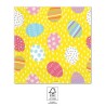 Lot de 20 serviettes de table multicolores en forme d'œufs de Pâques 33 x 33 cm FSC