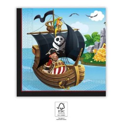 Pirate Island napkin, 20 pcs, 33x33 cm, FSC