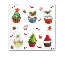 Christmas Christmas Cupcakes i napkin 20 pcs 33x33 cm