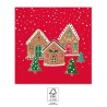 Maisons de gingembre de Noël i Serviette 20 pièces 33x33 cm FSC