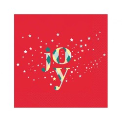 Serviette de table Christmas Red Joy i 20 pièces 33x33 cm