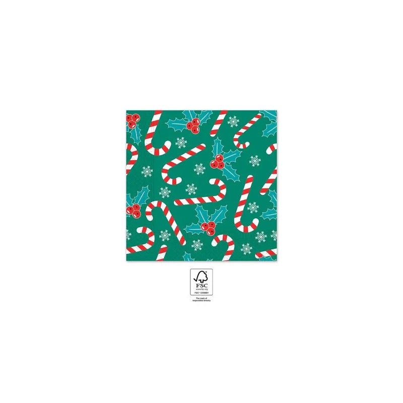 Christmas Xmas Sugar Canes i napkin 20 pcs 33x33 cm FSC Christmas Xmas Sugar Canes i napkin 20 pcs 33x33 cm FSC