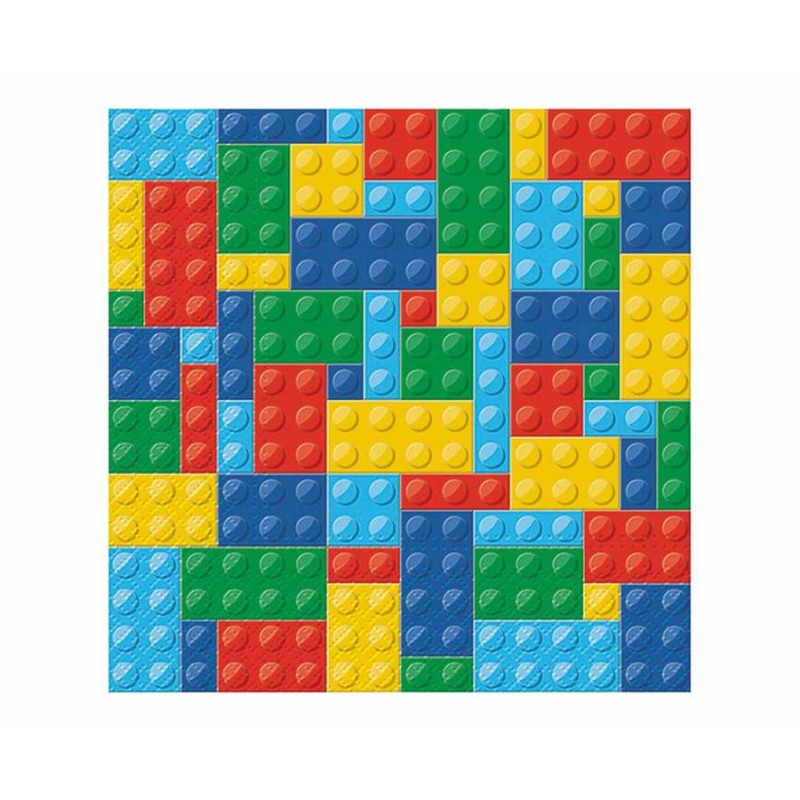 Colour Colorful Bricks Lego patterned napkin 20 pcs 33x33 cm